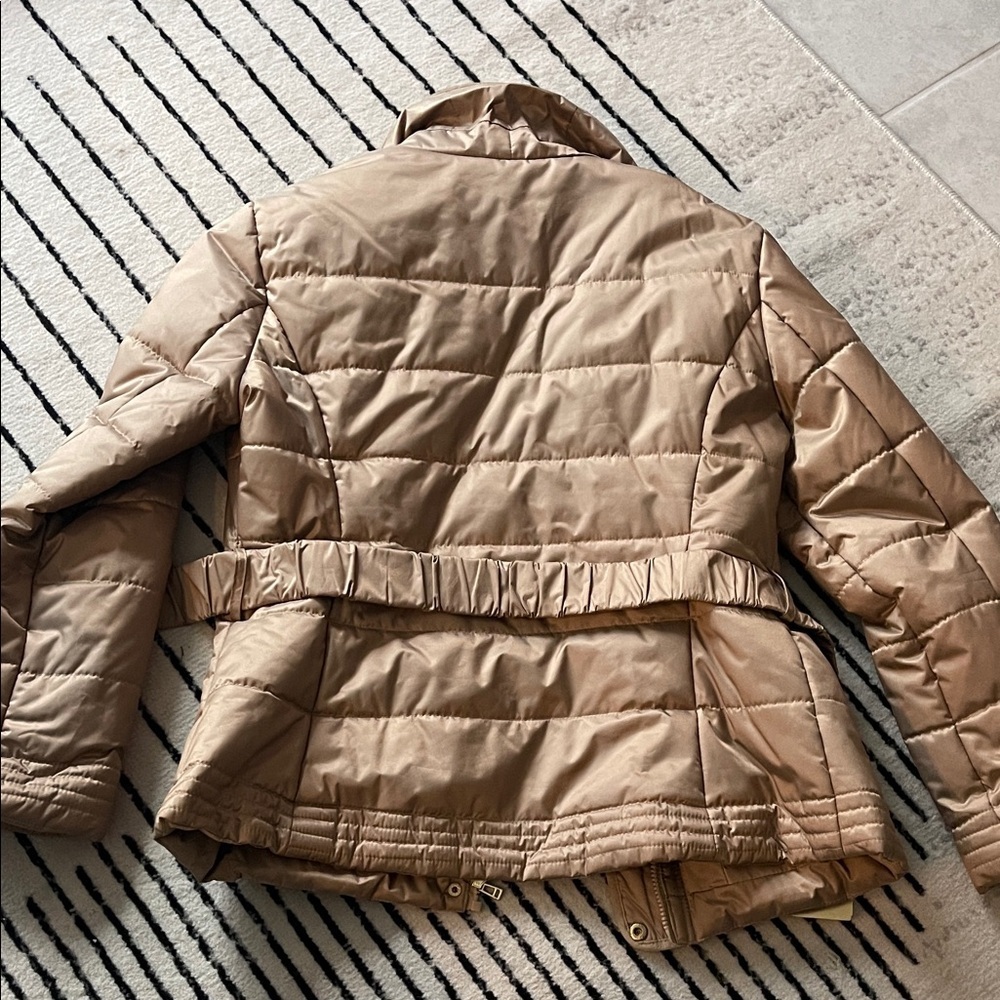 New York & Company Tanish Gold Puffer Jacket - Picture 3 of 5